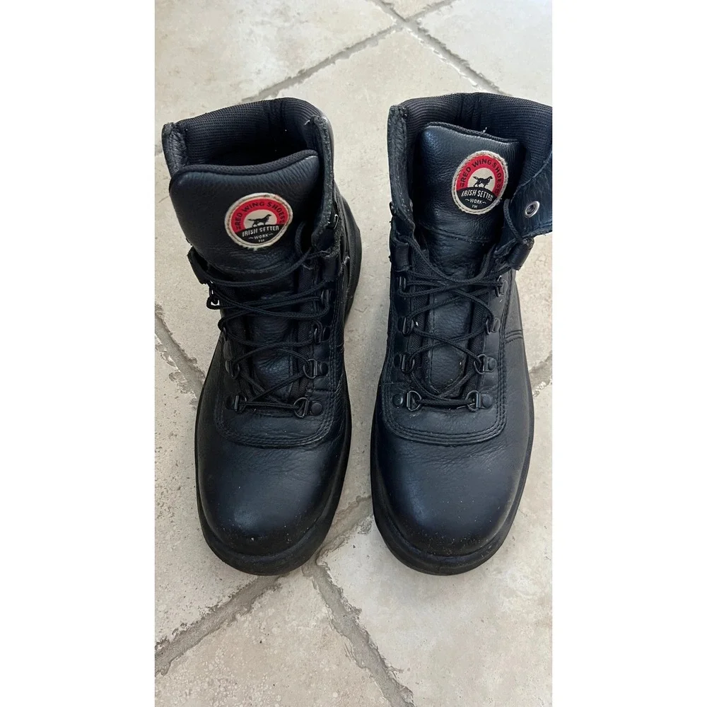 Red Wing Irish Setter Ely 83612 Mens 8.5 D Black Leather Steel Toe Work Boots EH